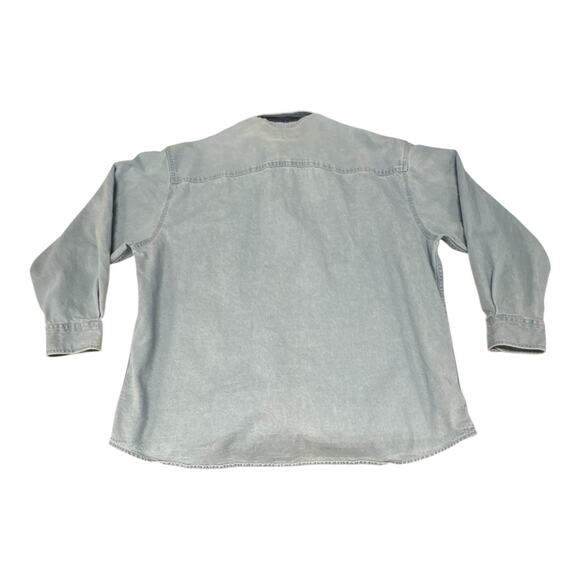 Vintage Lee Denim Collection Blue Chambray XL Gaucho Embroidered Patch LS Shirt - Picture 8 of 8